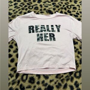 Pink 'Really Her' Graphic Tee